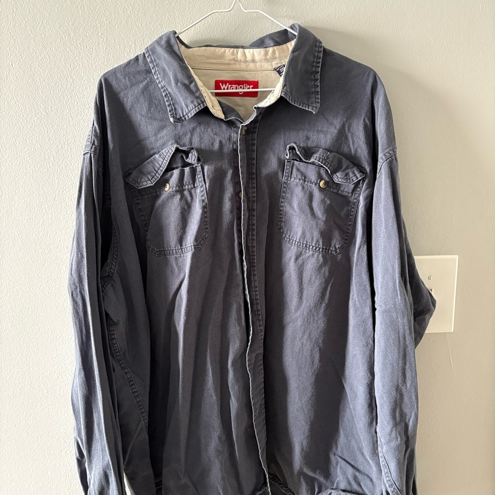 Wrangler Men's Blue/Grey Shirt